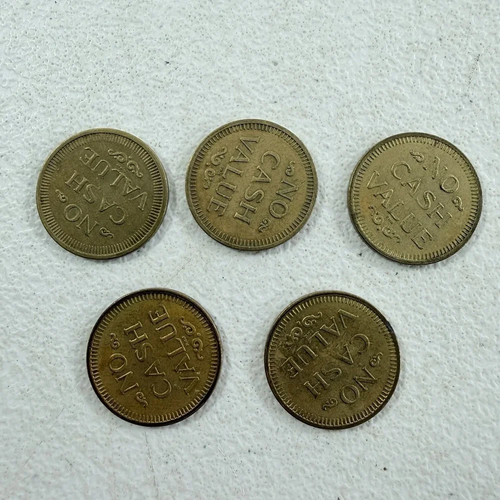 Lot Of 5 Champions‎ Family Fun Center Arcade Game Tokens Coins Race Car